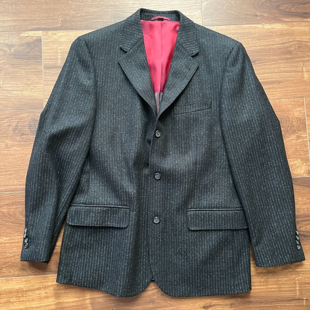Black lambswool cashmere sport coat blazer
